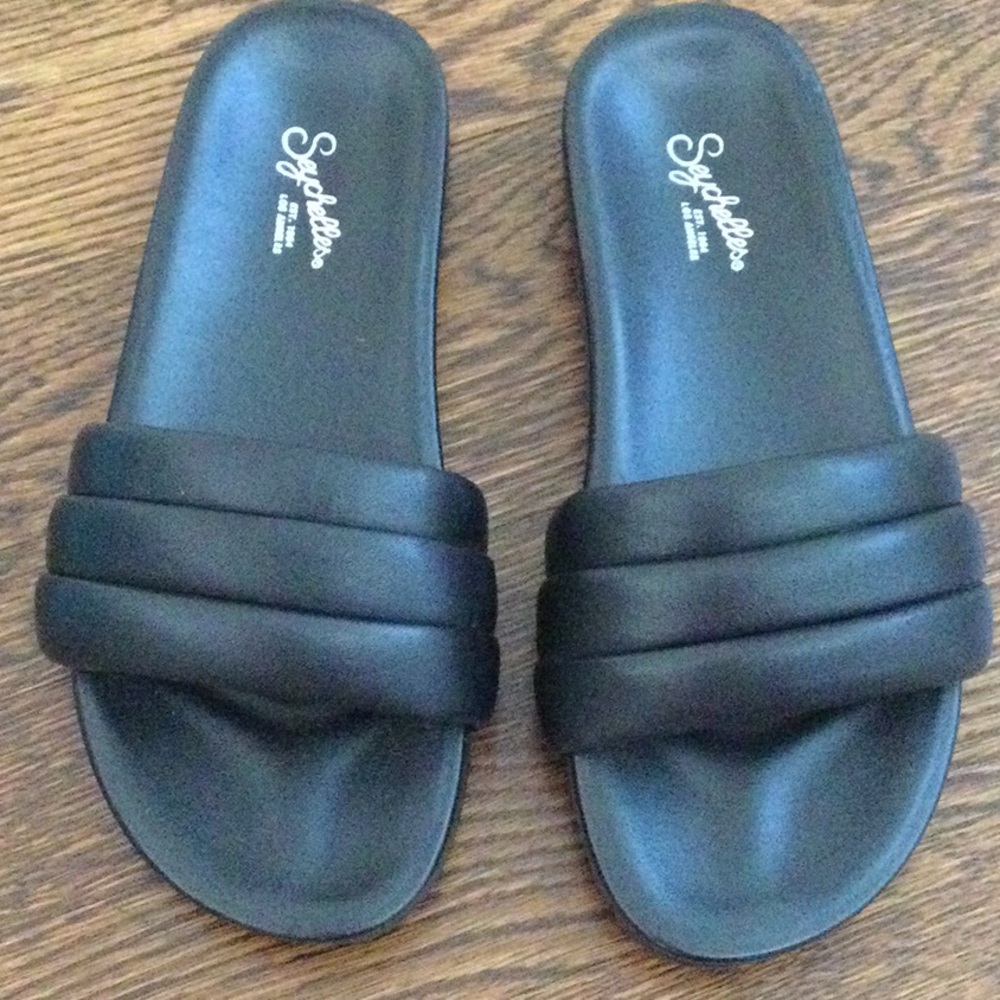 American Eagle Outfitters Seychelles Black Slide Sandals Sz 8